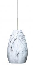  1JC-4126MG-LED-SN - Besa Pera 9 LED Pendant Marble Grigio Satin Nickel 1x9W LED