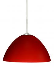  1JC-420131-LED-SN - Besa Tessa LED Pendant Red Matte Satin Nickel 1x9W LED