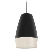  1JC-ABU12BK-SN - Abu 12 Cord Pendant, Black/Glitter, Satin Nickel Finish, 1x60W Medium base