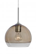  1JC-ALLY8SM-SN - Besa, Ally 8 Cord Pendant, Smoke/Clear, Satin Nickel Finish, 1x60W Medium Base