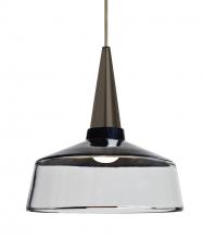  1JC-BARON10BK-LED-BR - Besa, Baron 10 Cord Pendant, Black/Clear, Bronze Finish, 1x9W LED