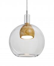  1JC-BENJICLMD-LED-SN - Besa, Benji Cord Pendant, Clear/Medium, Satin Nickel Finish, 1x9W LED