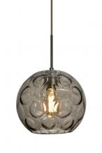  1JC-BOMYSM-EDIL-BR - Besa Bombay Cord Pendant, Smoke, Bronze Finish, 1x8W LED Filament