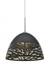 Besa Lighting 1JC-KIEVBK-SN - Besa Kiev Pendant, Black, Satin Nickel Finish, 1x60W Medium Base