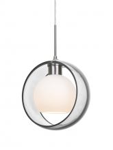  1JC-MANACL-SN - Besa Mana Pendant, Clear/Opal, Satin Nickel Finish, 1x60W Medium Base