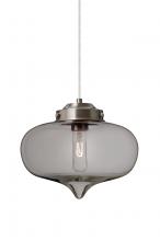  1JC-MIRASM-SN - Besa Mira Pendant Satin Nickel Smoke 1x60W T10