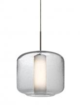  1JC-NILES10CO-BR - Besa Niles 10 Pendant, Clear Bubble/Opal, Bronze Finish, 1x60W Medium Base T10