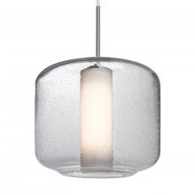  1JC-NILES10CO-LED-SN - Besa Niles 10 Pendant, Clear Bubble/Opal, Satin Nickel Finish, 1x5W LED