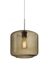  1JC-NILES10SM-EDIL-SN - Besa Niles 10 Pendant, Smoke Bubble, Satin Nickel Finish, 1x4W LED Filament