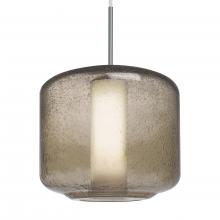  1JC-NILES10SO-LED-SN - Besa Niles 10 Pendant, Smoke Bubble/Opal, Satin Nickel Finish, 1x5W LED