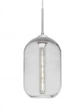 Besa Lighting 1JC-OMEGA12CL-EDIL-SN - Besa, Omega 12 Cord Pendant, Clear, Satin Nickel Finish, 1x4W LED Filament