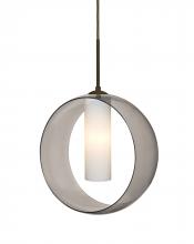  1JC-PLATOSM-LED-BR - Besa, Plato Cord Pendant, Smoke/Opal, Bronze Finish, 1x5W LED