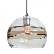  1JC-SPIR10SC-SN-L - Besa Spirit 10 Pendant, Smoke/Clear, Satin Nickel Finish, 1x60W Medium Base, 15Ft. Co