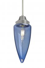  1JC-SULUBL-EDIL-SN - Besa, Sulu Cord Pendant, Blue Bubble, Satin Nickel Finish, 1x4W LED Filament