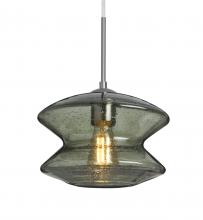  1JC-ZENMS-EDIL-SN - Besa, Zen Cord Pendant, Moss Bubble, Satin Nickel Finish, 1x8W LED Filament