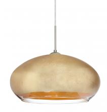  1JT-4345GF-SN - Besa Brio 14 Pendant Satin Nickel Gold Foil 1x75W Medium Base