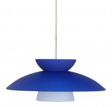  1JT-451323-SN - Besa Trilo 15 Pendant Satin Nickel Blue Matte 1x75W Medium Base