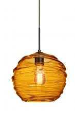  1JT-462782-EDIL-BR - Besa Wave 10 Pendant Bronze Amber 1x8W LED Filament