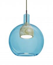  1JT-BENJIBLNA-LED-BR - Besa, Benji Cord Pendant, Blue/Natural, Bronze Finish, 1x9W LED