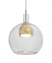  1JT-BENJICLNA-LED-SN - Besa, Benji Cord Pendant, Clear/Natural, Satin Nickel Finish, 1x9W LED