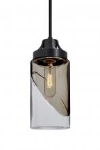  1JT-BLINKSM-BK - Besa, Blink Cord Pendant, Trans. Smoke/Clear, Black Finish, 1x60W Medium Base