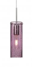  1JT-JUNI10PL-SN - Besa, Juni 10 Cord Pendant, Plum Bubble, Satin Nickel, 1x60W Medium Base