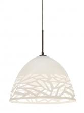  1JT-KIEVWH-BR - Besa Kiev Pendant, White, Bronze Finish, 1x60W Medium Base