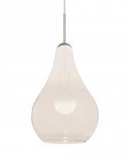  1JT-LEONMW-LED-SN - Besa, Leon Cord Pendant, Milky White, Satin Nickel Finish, 1x9W LED