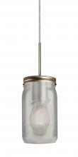  1JT-MILO4WF-EDIL-SN - Besa Pendant Milo 4 Satin Nickel White Frost 1x5W LED Filament