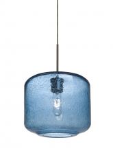  1JT-NILES10BL-BR - Besa Niles 10 Pendant, Blue Bubble, Bronze Finish, 1x60W Medium Base T10