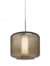  1JT-NILES10SO-SN - Besa Niles 10 Pendant, Smoke Bubble/Opal, Satin Nickel Finish, 1x60W Medium Base T10