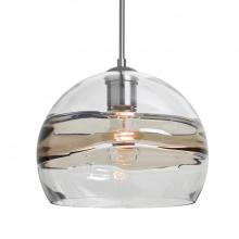  1JT-SPIR10SC-SN - Besa Spirit 10 Pendant, Smoke/Clear, Satin Nickel Finish, 1x60W Medium Base