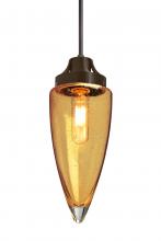 Besa Lighting 1JT-SULUAM-EDIL-BR - Besa, Sulu Cord Pendant, Amber Bubble, Bronze Finish, 1x4W LED Filament