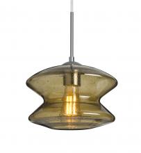  1JT-ZENLT-EDIL-SN - Besa, Zen Cord Pendant, Latte Bubble, Satin Nickel Finish, 1x8W LED Filament