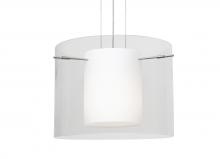  1KG-C00707-SN - Besa Pendant Pahu 16 Satin Nickel Clear/Opal 1x150W Medium Base A21