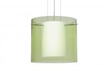  1KG-L18407-SN - Besa Pendant Pahu 12 Satin Nickel Transparent Olive 1x100W Medium Base