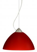  1KX-420131-SN - Besa Tessa Cable Pendant Red Matte Satin Nickel 1x75W Medium Base