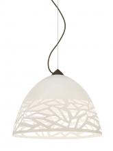  1KX-KIEVWH-BR - Besa Kiev Pendant, White, Bronze Finish, 1x60W Medium Base