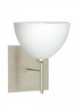  1SW-467907-SN-SQ - Besa Wall With SQ Canopy Brella Satin Nickel White 1x40W G9