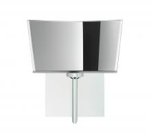  1SW-6773MR-CR-SQ - Besa Groove Wall With SQ Canopy 1SW Mirror-Frost Chrome 1x40W G9