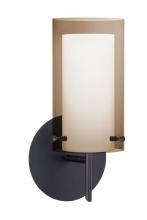  1SW-S44007-BR - Besa Pahu 4 Wall 1SW Transparent Smoke/Opal Bronze 1x40W G9