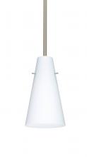  1TT-412407-SN - Besa Cierro Stem Pendant Satin Nickel Opal Matte 1x100W Medium Base