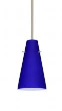  1TT-4124CM-LED-SN - Besa Cierro LED Pendant Cobalt Blue Matte Satin Nickel 1x9W LED