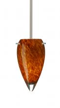  1TT-412518-SN - Besa Juli Stem Pendant Satin Nickel Amber Cloud 1x100W Medium Base