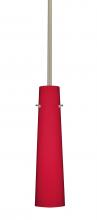  1TT-5674RM-LED-SN - Besa Camino Stem Pendant Satin Nickel Ruby Matte 1x5W LED