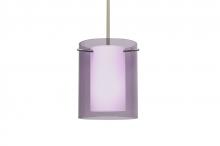  1TT-A00607-SN - Besa Stem Pendant Pahu 8 Satin Nickel Transparent Amethyst 1x100W Medium Base