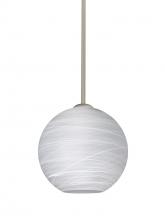  1TT-COCO860-SN - Besa Coco 8 Stem Pendant, Cocoon, Satin Nickel Finish, 1x60W Medium Base