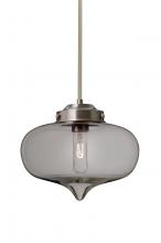  1TT-MIRASM-SN - Besa Mira Stem Pendant Satin Nickel Smoke 1x60W T10