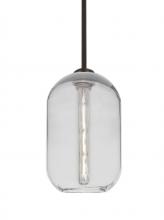  1TT-OMEGA12CL-EDIL-BR - Besa, Omega 12 Stem Pendant, Clear, Bronze Finish, 1x4W LED Filament