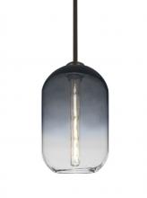  1TT-OMEGA12ST-EDIL-BR - Besa, Omega 12 Stem Pendant, Steel/Clear, Bronze Finish, 1x4W LED Filament